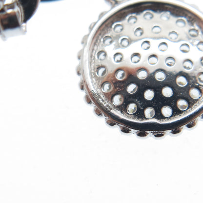 PRIZM 925 Sterling Silver Round-Cut C Z Disc Drop Earrings