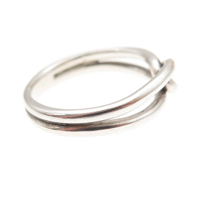 925 Sterling Silver Vintage Interlocked Infinity Knot Oxidized Ring Size 6.25