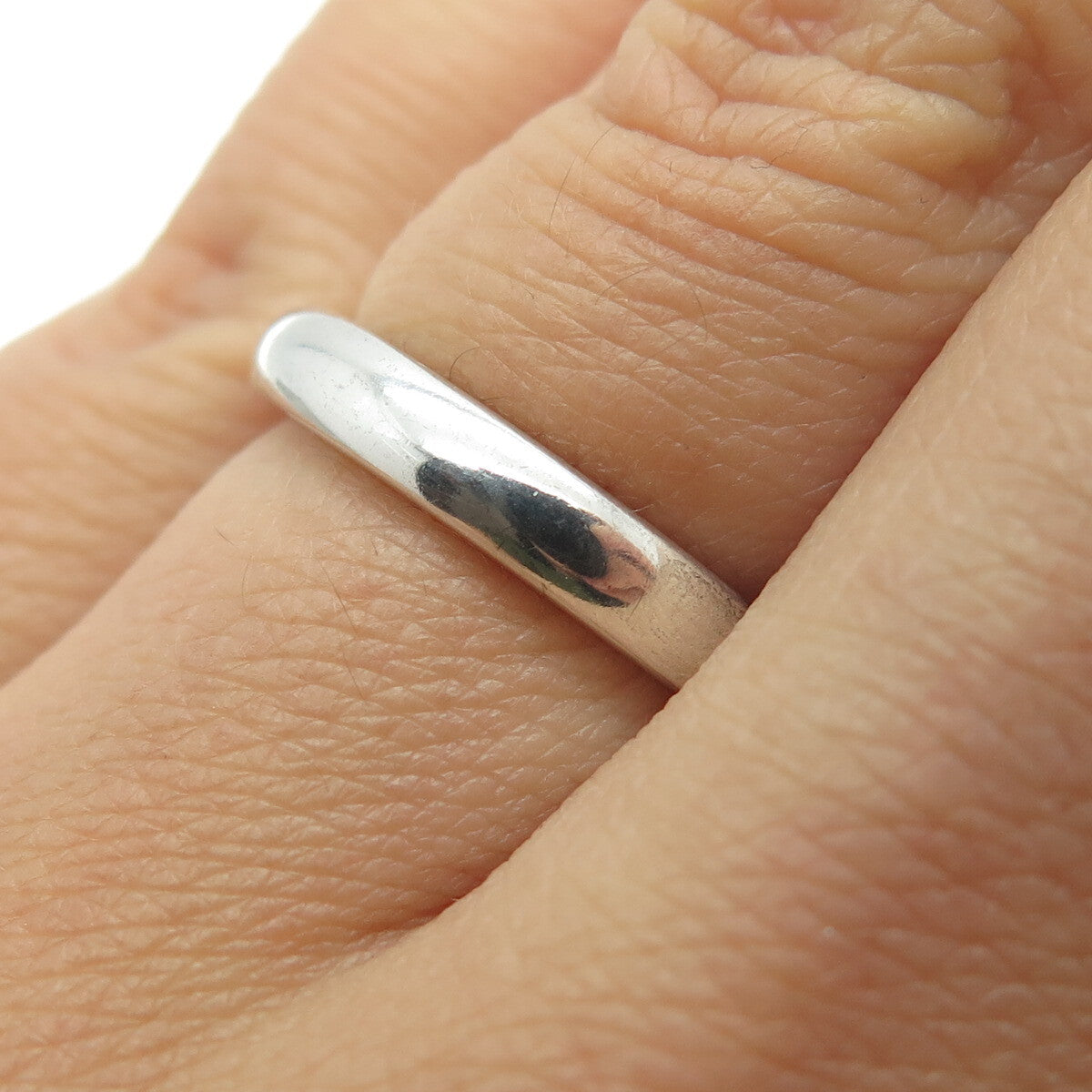 MICHELLE ALBALA 925 Sterling Silver Vintage Classic Wedding Band Ring Size 6