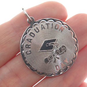 SPENCER CO. 925 Sterling Silver Vintage "Graduation Day" Cap & Diploma Pendant