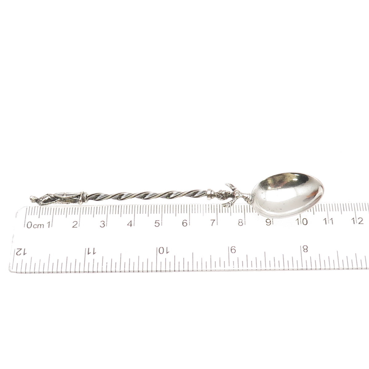 800 Silver Antique Art Deco Apostle & Cherub Coffee Spoon
