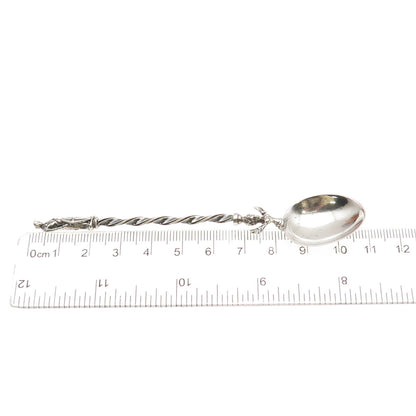 800 Silver Antique Art Deco Apostle & Cherub Coffee Spoon