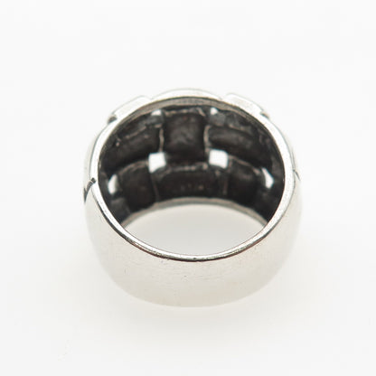 CHATEAU D'ARGENT 925 Sterling Silver Vintage Woven Dome Oxidized Ring Size 7