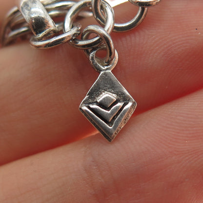 SILPADA Sterling Silver Vintage Modernist Interlocked Multi-Circle Bracelet 7.5"