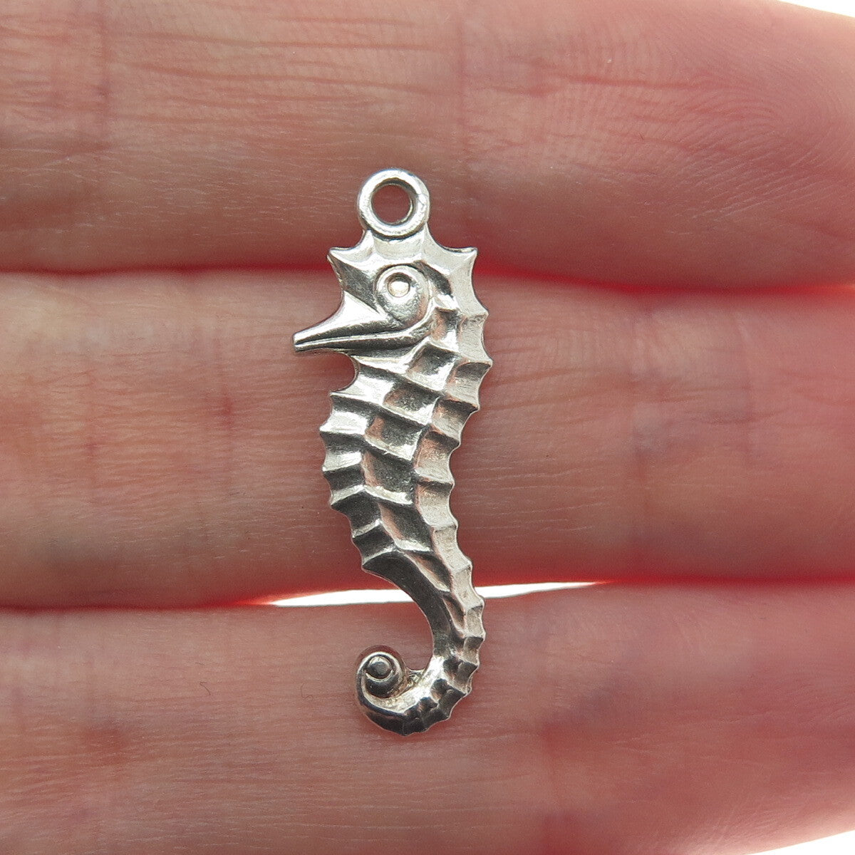 925 Sterling Silver Antique Art Deco Seahorse Minimalist Charm Pendant