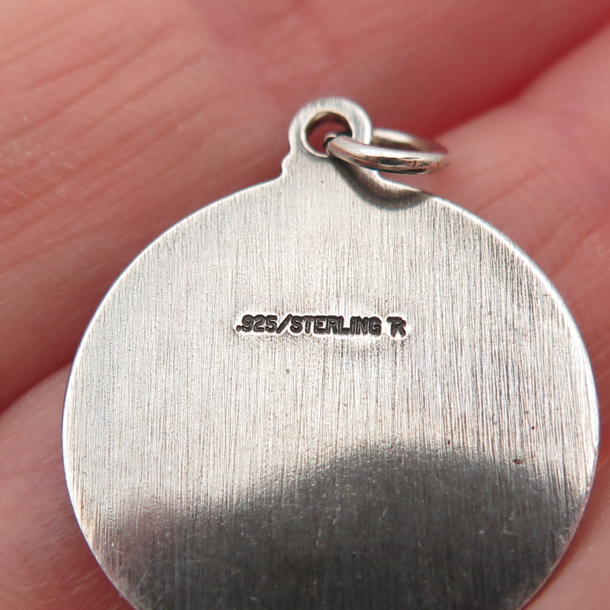 Tru-Kay 925 Sterling Silver Vintage St. Christopher Oxidized Charm Pendant