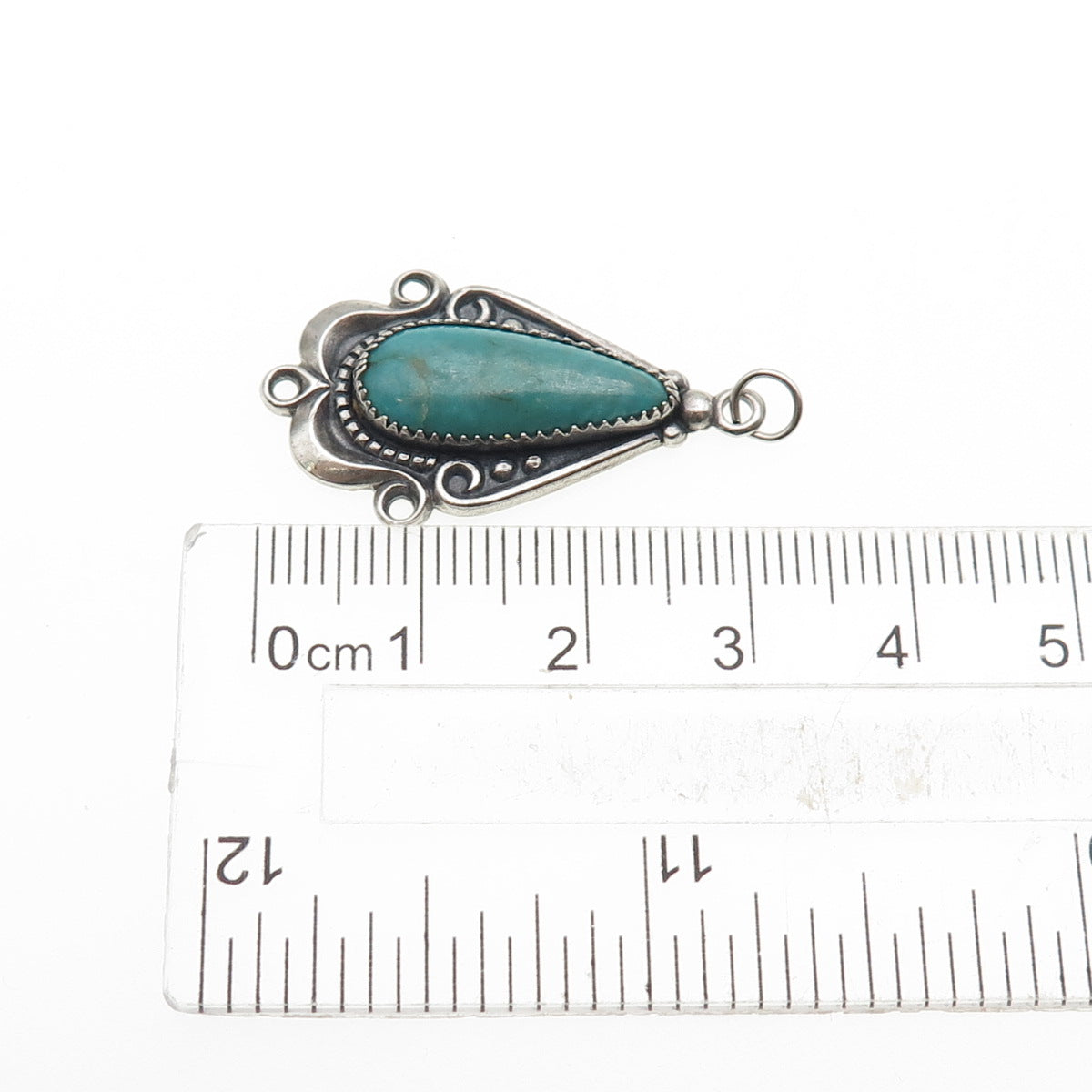 Bell Trading Post Old Pawn 925 Sterling Vintage Kingman Turquoise Tribal Pendant