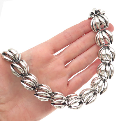 Shirley Henry Sterling Silver Vintage Modernist Heavy 103.8g Chain Necklace 16"