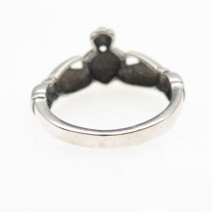 RJ Graziano 925 Sterling Silver Vintage Irish Claddagh Ring Size 7.25