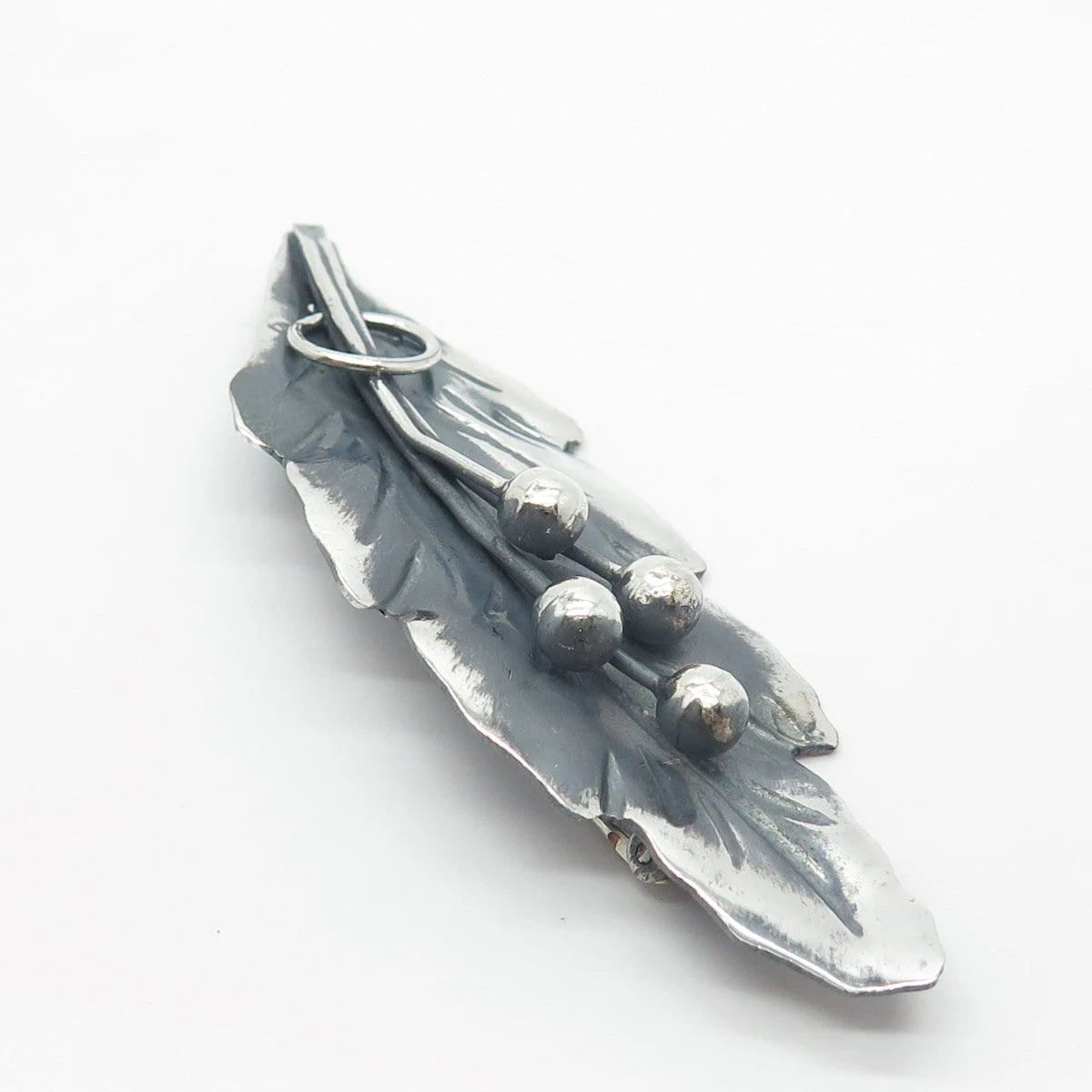 925 Sterling Silver Vintage Mexico Leaf Pin Brooch