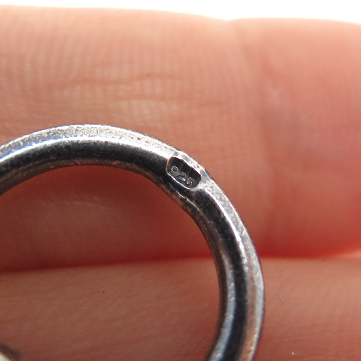 925 Sterling Silver Vintage Modernist Square Link Oxidized Bracelet 6.75"