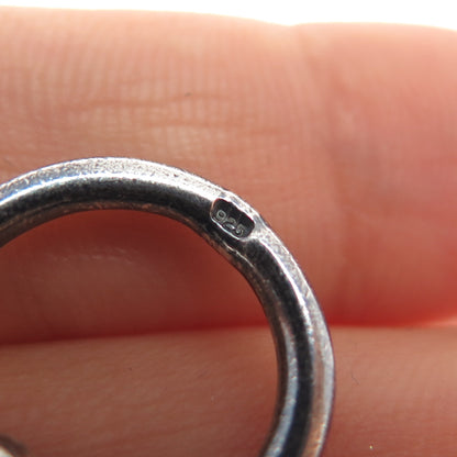 925 Sterling Silver Vintage Modernist Square Link Oxidized Bracelet 6.75"