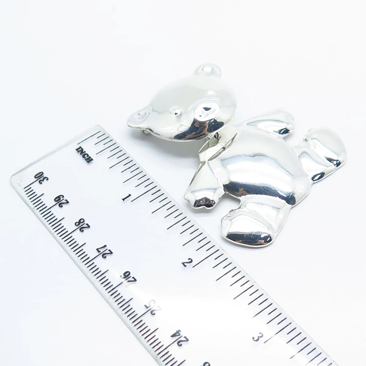 925 Sterling Silver Vintage Mexico Bear Teddy Movable Pin Brooch / Pendant