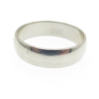 925 Sterling Silver Classic Wedding Band Ring Size 6.25