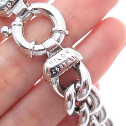 MILOR 925 Sterling Silver Vintage Italy Curb Link Bracelet 7"