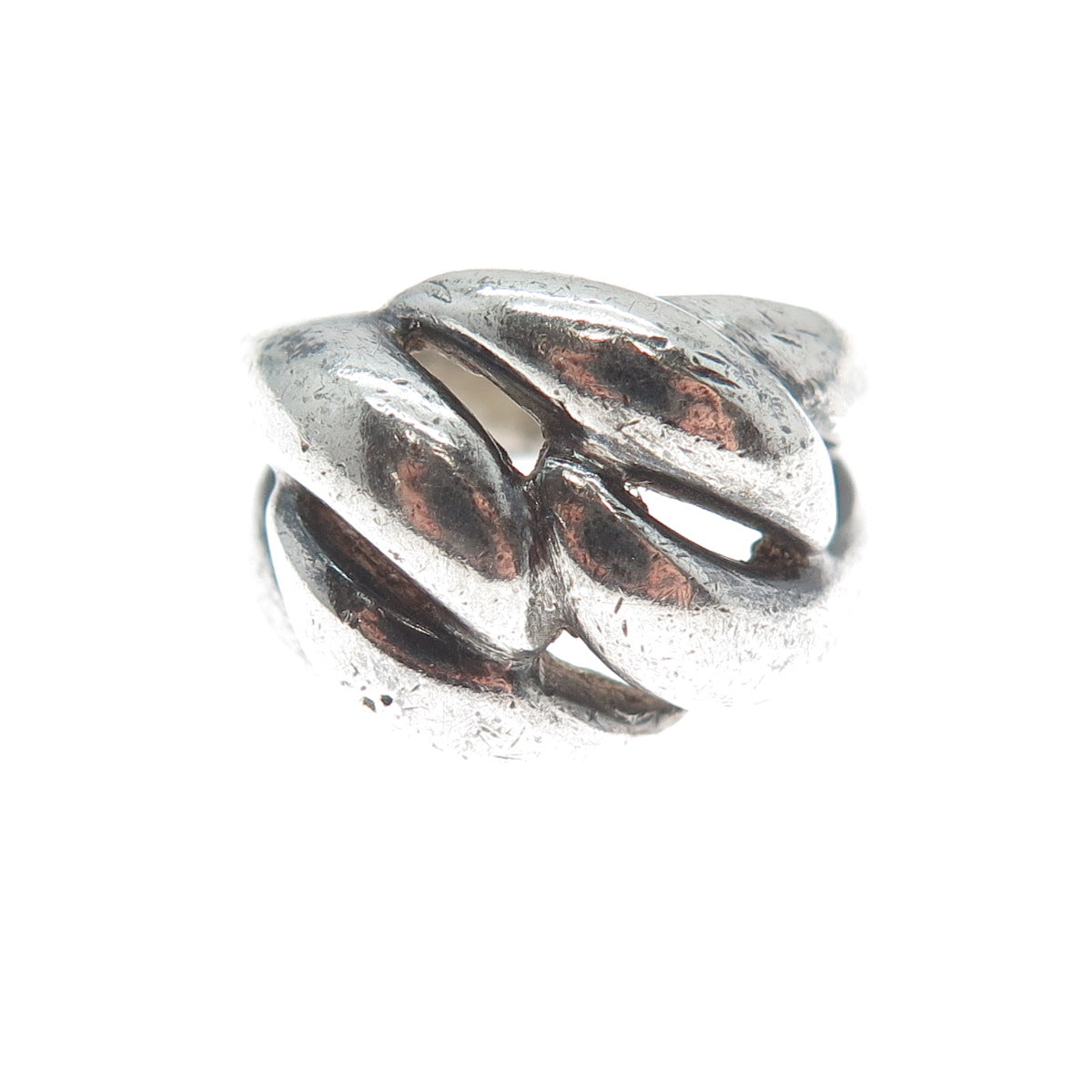 925 Sterling Silver Vintage Modernist Oxidized Ring Size 7