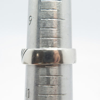 925 Sterling Silver Vintage Geometric Band Ring Size 10.25
