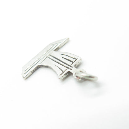 925 Sterling Silver Vintage Sail Boat 3D Charm Pendant