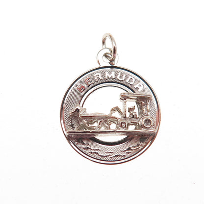 CREA 925 Sterling Silver Vintage Bermuda Carriage Mini Charm Pendant