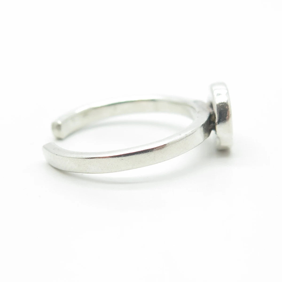 925 Sterling Silver Vintage Smile Face Emoji Adjustable Toe Ring Size 5.25