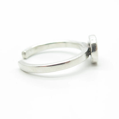 925 Sterling Silver Vintage Smile Face Emoji Adjustable Toe Ring Size 5.25