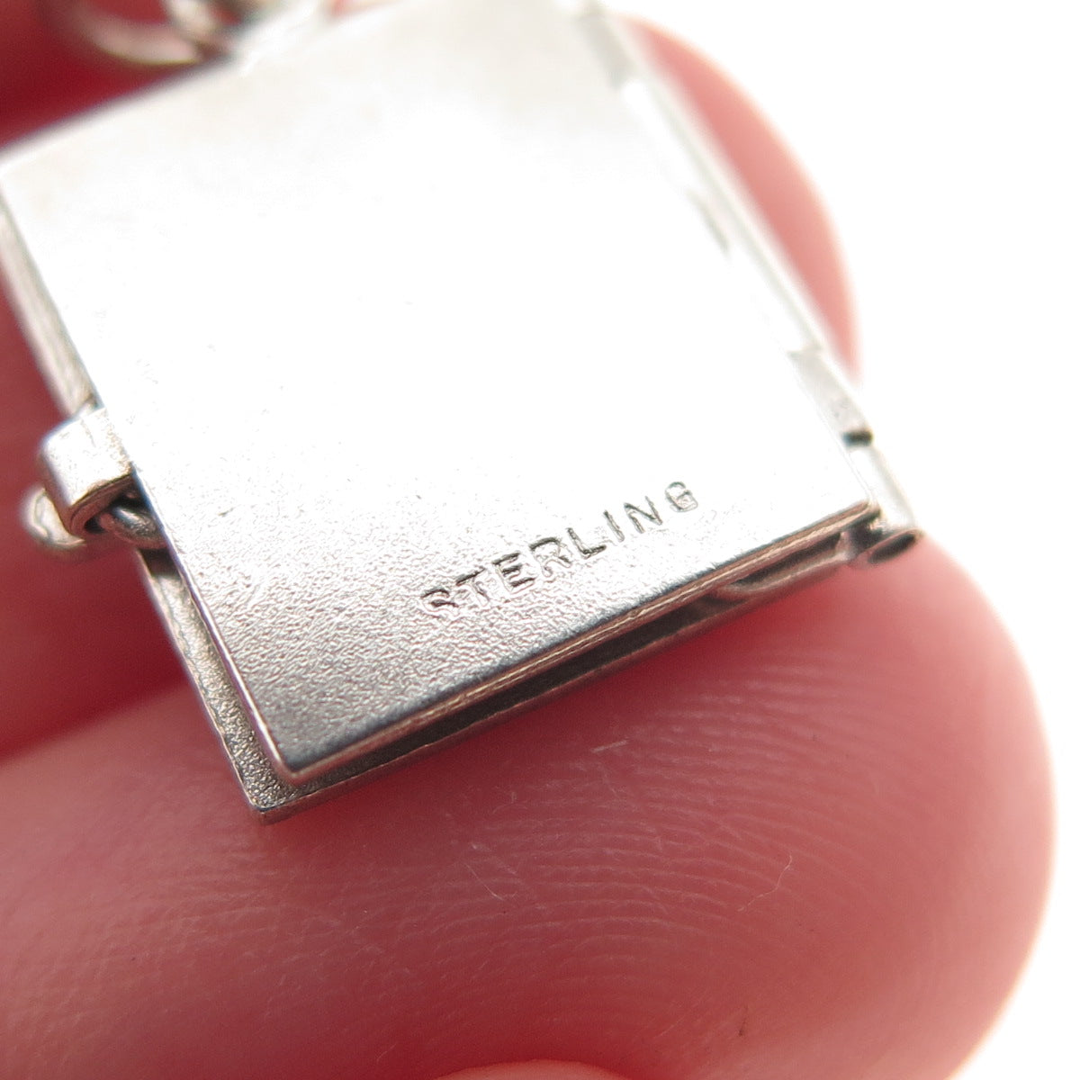 925 Sterling Silver Vintage Bible Locket Mini Charm Pendant
