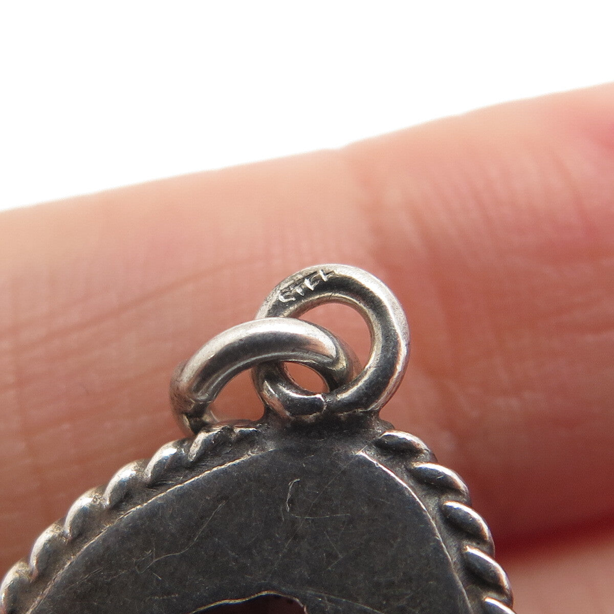 925 Sterling Silver Vintage Real Agate Centerpiece Pendant