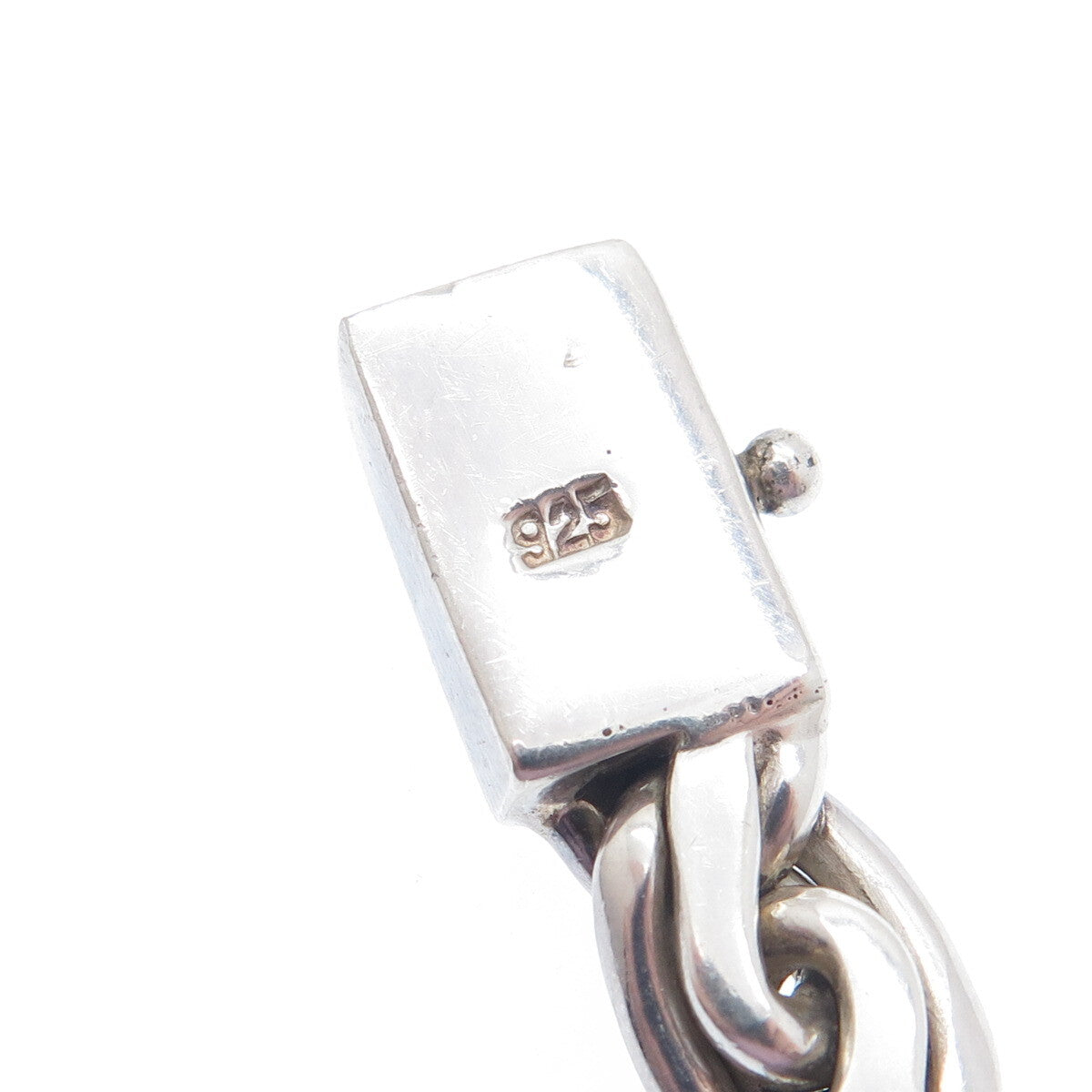 925 Sterling Silver Vintage Braided Link Bracelet 7"
