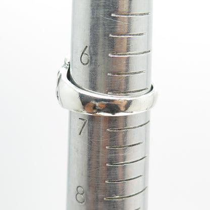 925 Sterling Silver Vintage Checkered Modernist Ring Size 6.75