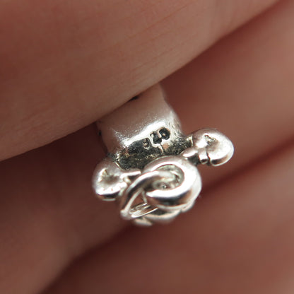 925 Sterling Silver Vintage Baby Minimalist 3D Charm Pendant