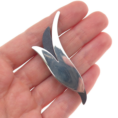 Aarikka Sterling Silver Vintage 1994 Finland Wood Flower Pin Brooch / Pendant