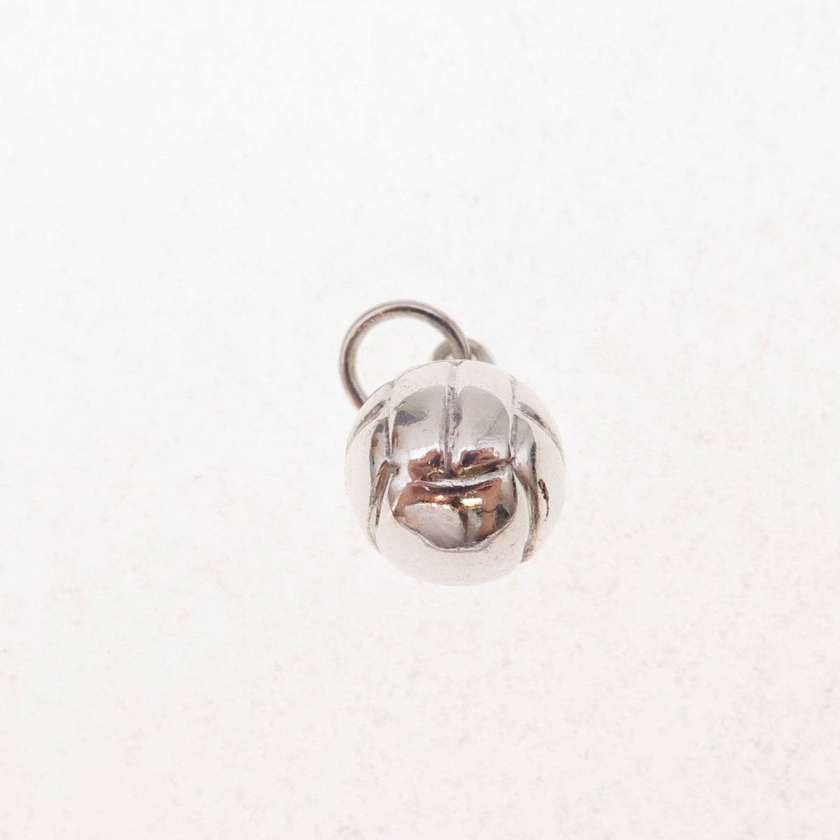 835 Silver Vintage Portugal Volleyball Ball 3D Charm Pendant