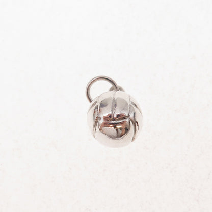 835 Silver Vintage Portugal Volleyball Ball 3D Charm Pendant