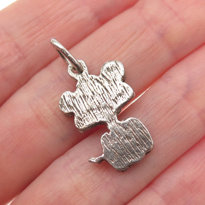 925 Sterling Silver Vintage Enamel Dog Cartoon Character Charm Pendant