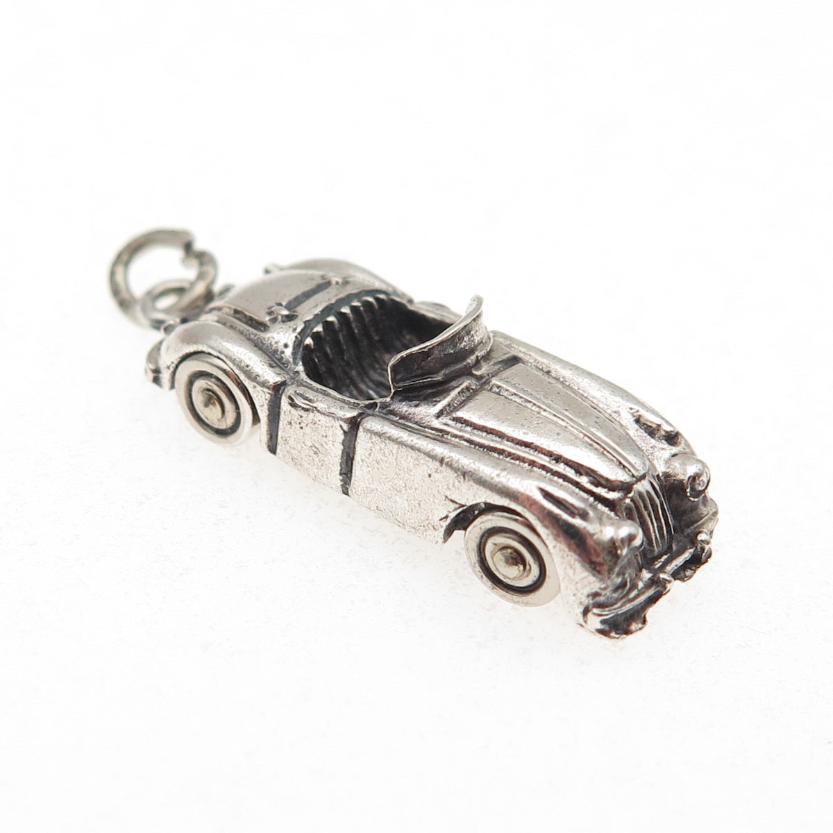 Beau 925 Sterling Silver Vintage Convertible Car Oxidized 3D Charm Pendant
