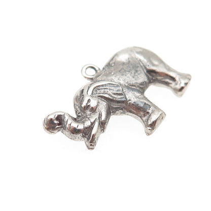 925 Sterling Silver Vintage Elephant Oxidized Mini Charm Pendant