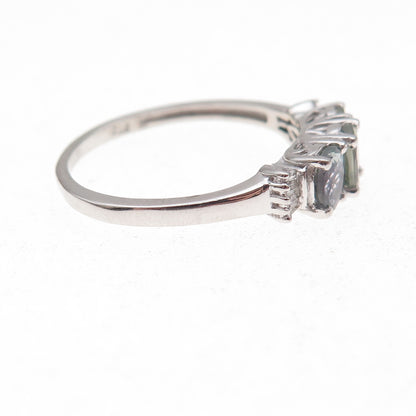 Chuck Clemency 925 Sterling Silver Real Diamond & Iolite Ring Size 8