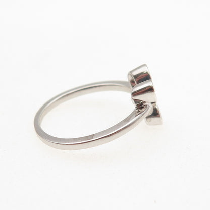 925 Sterling Silver Vintage Modernist Heart Ring Size 6.5