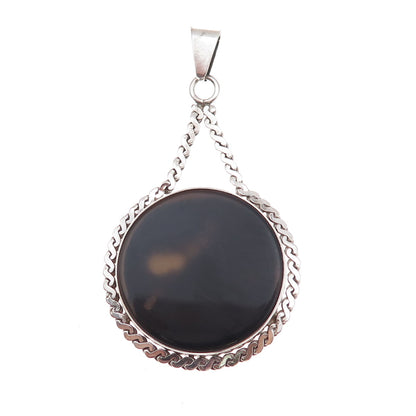 925 Sterling Silver Vintage Modernist S-Shape Link Pendant