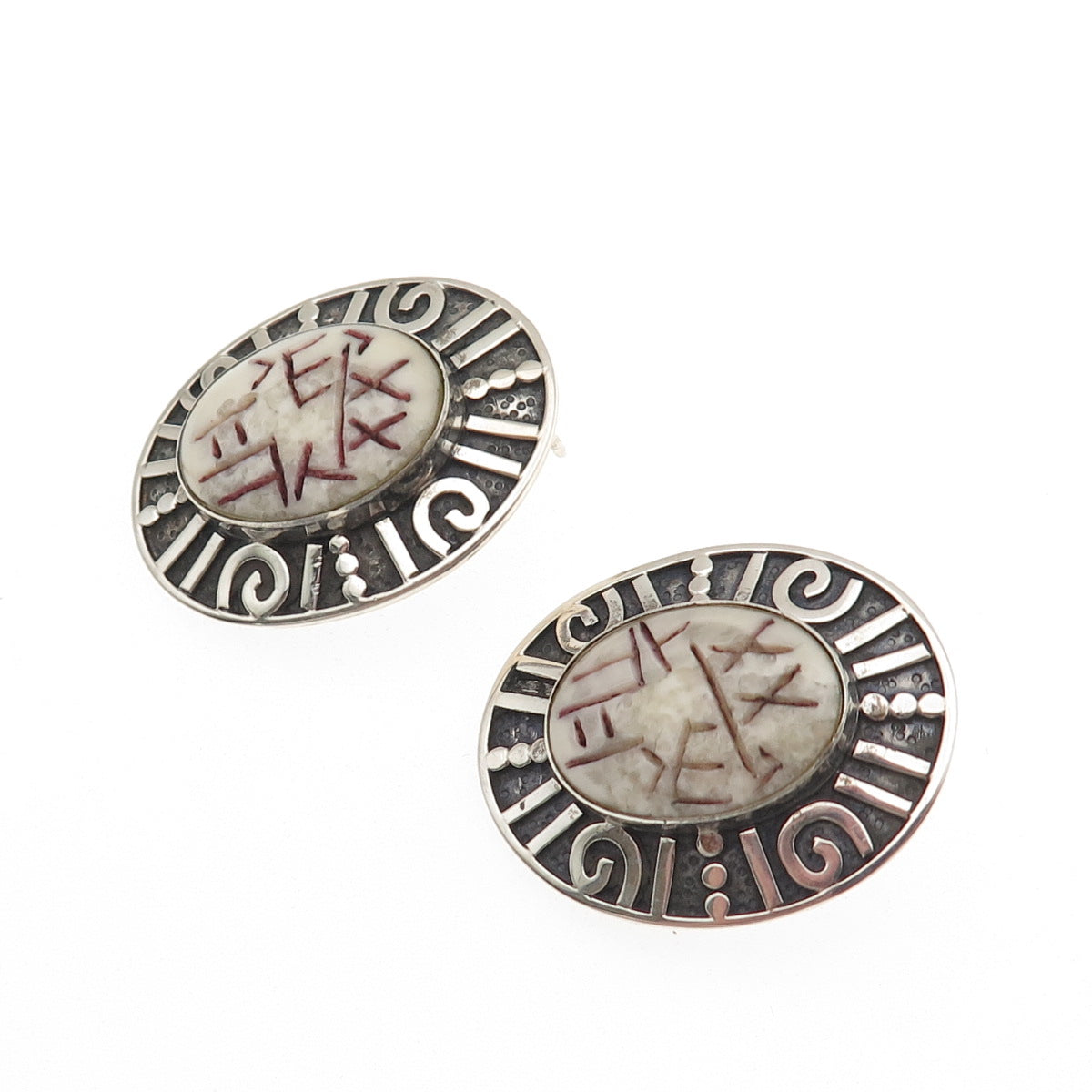 ZEALANDIA 925 Sterling Silver Vintage Minoan Crete Oxidized Earrings