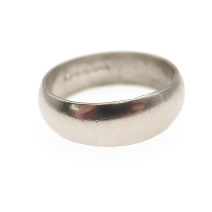Uncas 925 Sterling Silver Vintage Classic Wedding Band Ring Size 6.75