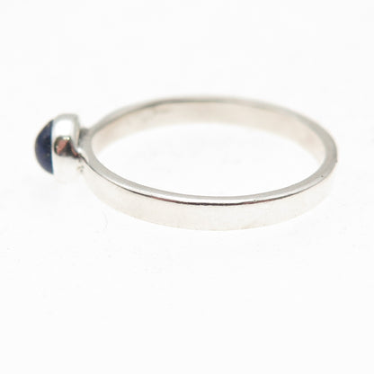 925 Sterling Silver Vintage Real Lapis Ring Size 8