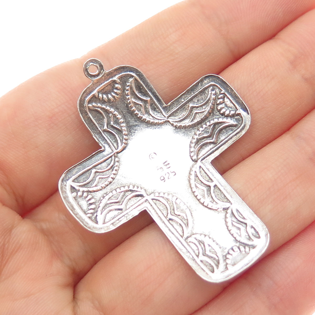 SIDNEY EVAN 925 Sterling Silver Vintage Cross Oxidized Charm Pendant