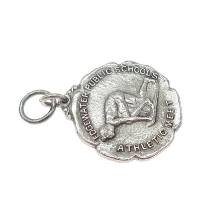 925 Sterling Silver Antique 1935 Edgewater Public Schools Athletic Meet Pendant