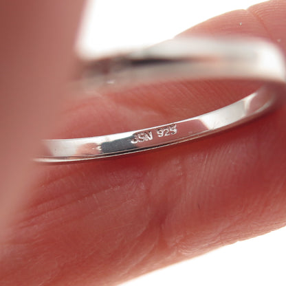 925 Sterling Silver Round-Cut C Z Engagement Ring Size 6.25