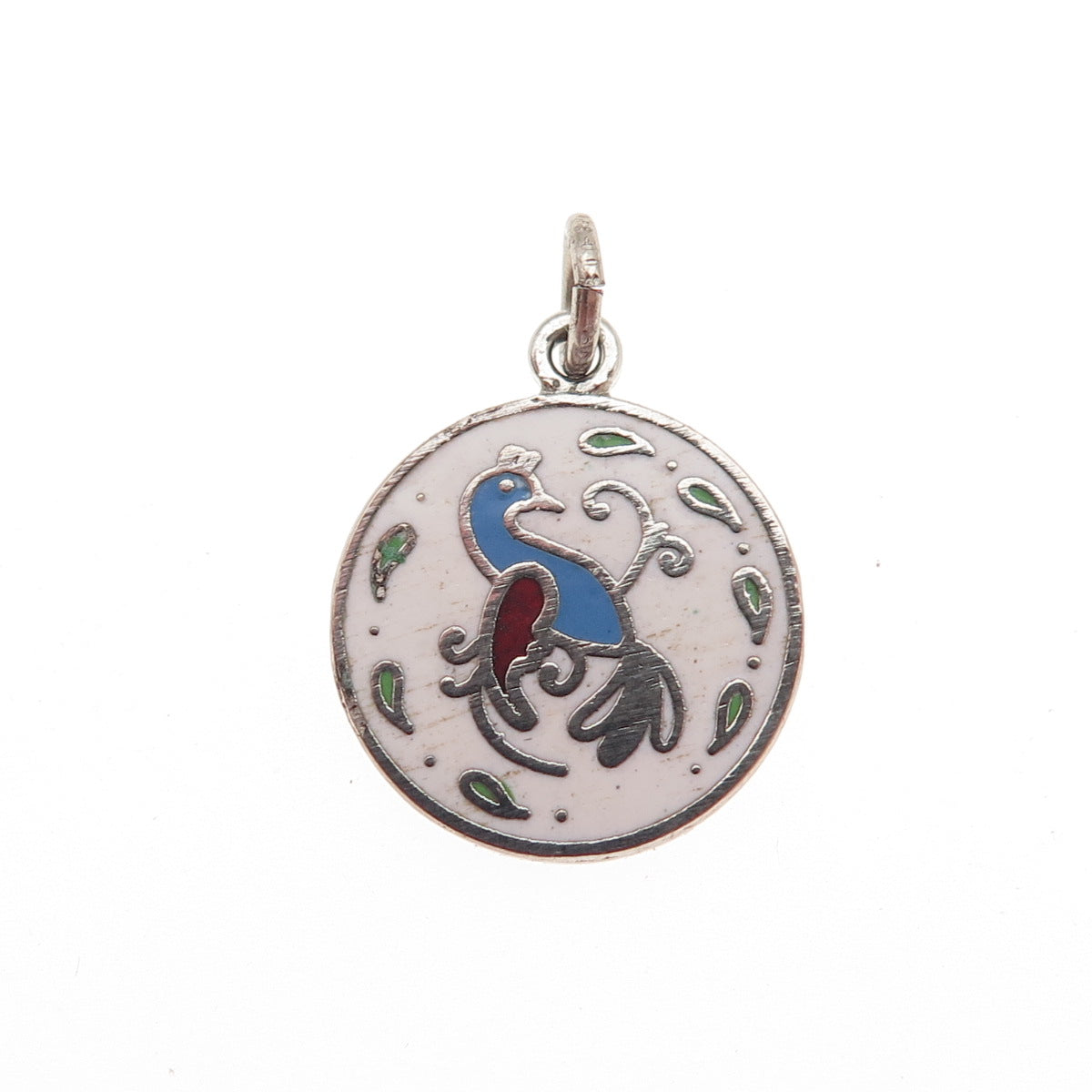 FRENCH & FRANKLIN 925 Sterling Silver Vintage Enamel Dutch Hex Sign Mini Pendant