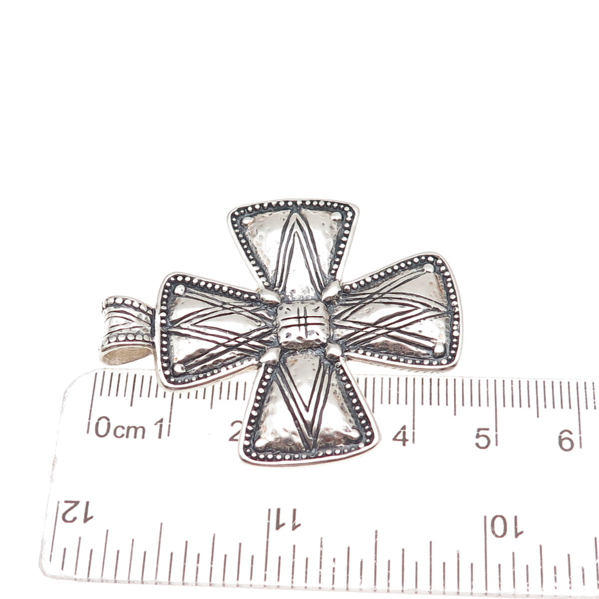 Silpada 925 Sterling Silver Vintage Posh Principles Cross Oxidized Pendant