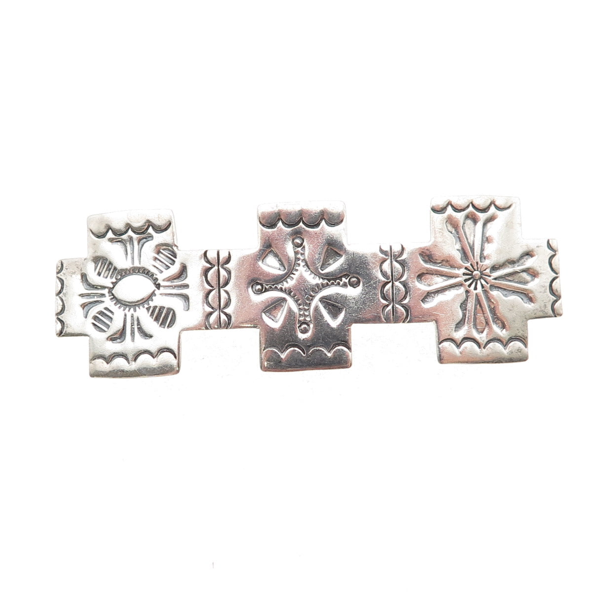 Lester Jackson Navajo Old Pawn 925 Sterling Vintage Cross French Hair Barrette