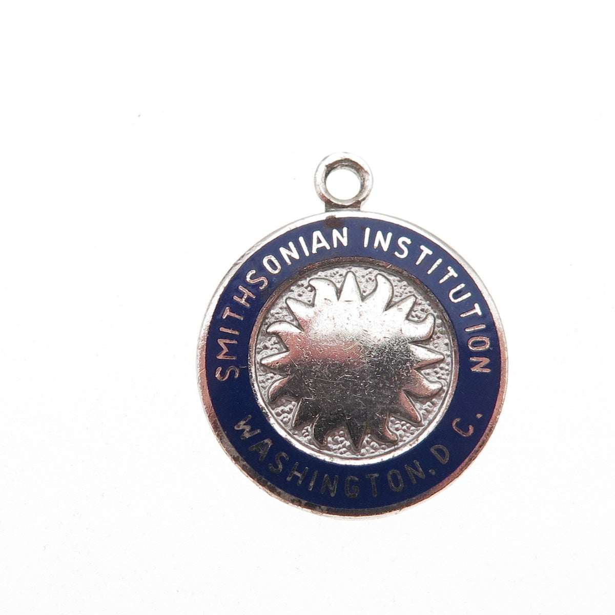 Kinney 925 Sterling Silver Vintage Enamel Smithsonian Institution Charm Pendant