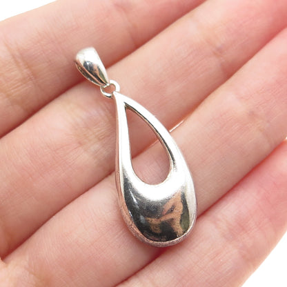 950 Silver Vintage Modernist Teardrop Charm Pendant